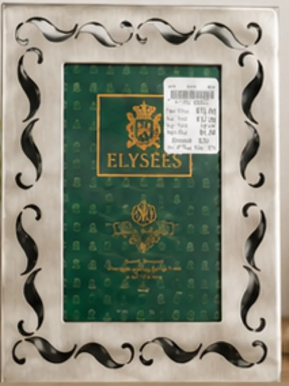 Set of 2 ELYSÉES Brushed Silver Metal 4x6 Picture Frames Decorative Scroll NIP